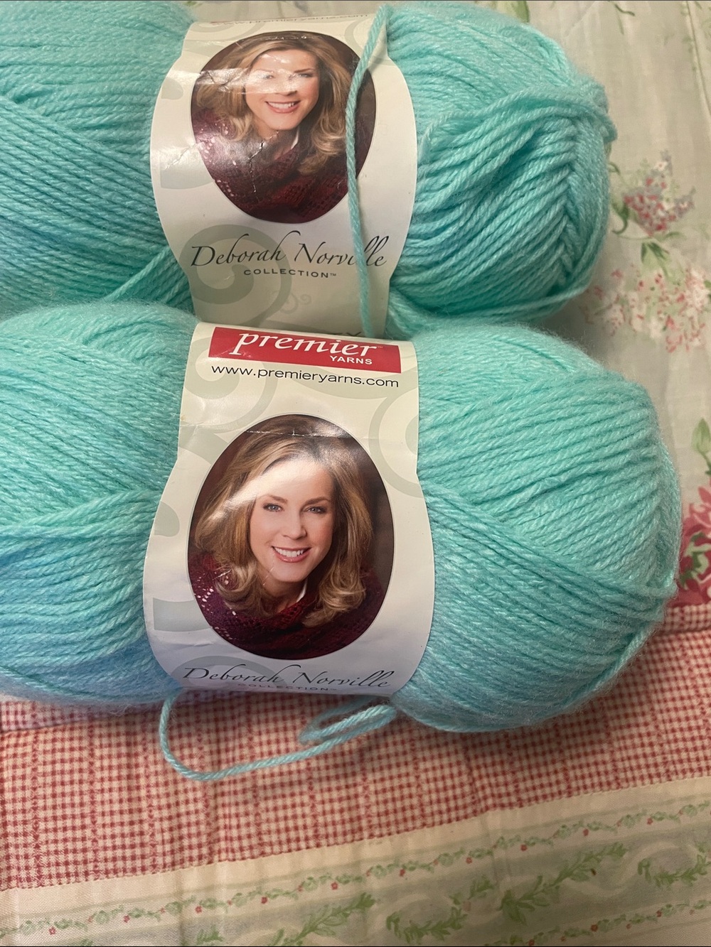 Premier Yarns Deborah Norville Lightweight Women Sweater in Aqua 2Skiens